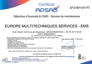 Certifications, service de maintenance